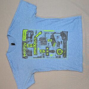 Men's Loot Crate Rick and Morty Blue Short Sleeve Science Lab T-Shirt Large